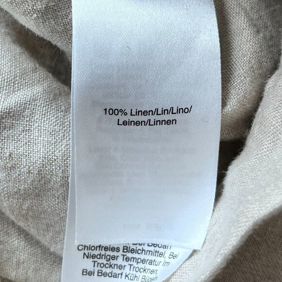 DKNY 100% Linen Pull-On Pants Beige Size 6 Lightweight Resort Casual - Picture 3 of 6